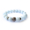 Aquamarine Bracelet with Decorative Silver Charms Jewelry