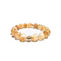 Citrine Bracelet with Decorative 18k Gold Charms, Semiprecious Stone Jewelry