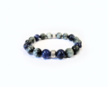 Eagle's Eye - Sodalite Bracelet with Decorative Silver Charms, Semiprecious Stone Jewelry