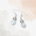Moonstone with Crystal Glass Earrings, Handmade Drop Earrings