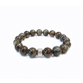 Labradorite Bracelet with Decorative Silver Charm, Semiprecious Stone Jewelry