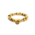 Golden Tiger Eye Bracelet with Decorative 18K Gold Charms, Semiprecious Stone Jewelry